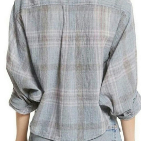 Free People Gray Boxy Button Down Shirt - Picture 4 of 6